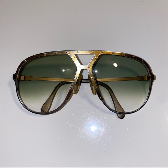 Alpina M1 Gold Bolt Green Gradient Lens Rare Vintage Sunglasses - Picture 3 of 10